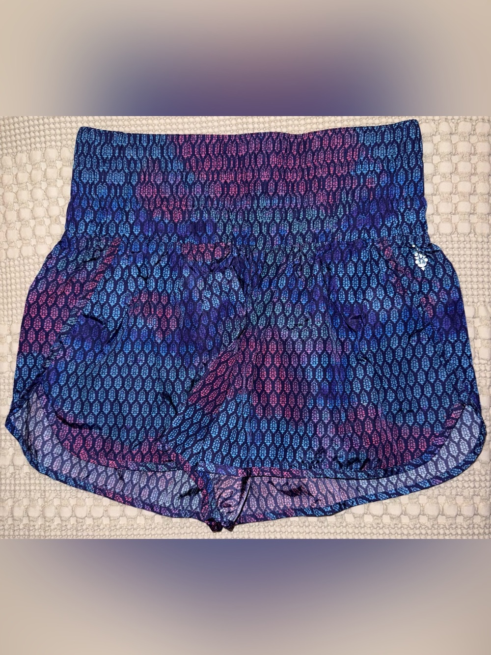 Free People Movement Printed Running Shorts Size L Blue Purple Pink